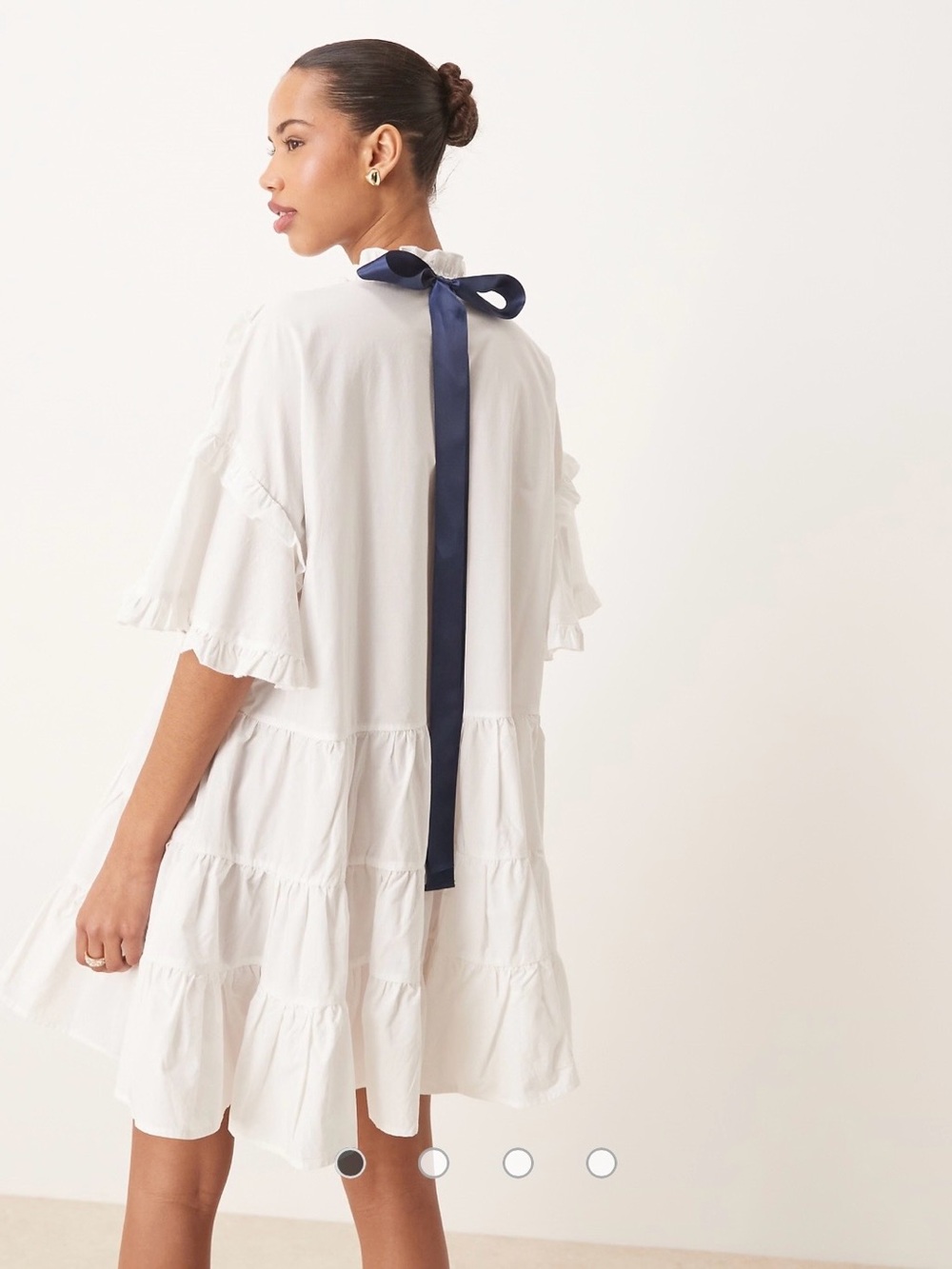 ASOS / Sister Jane Contrast Bow Mini Dress in Pearl White